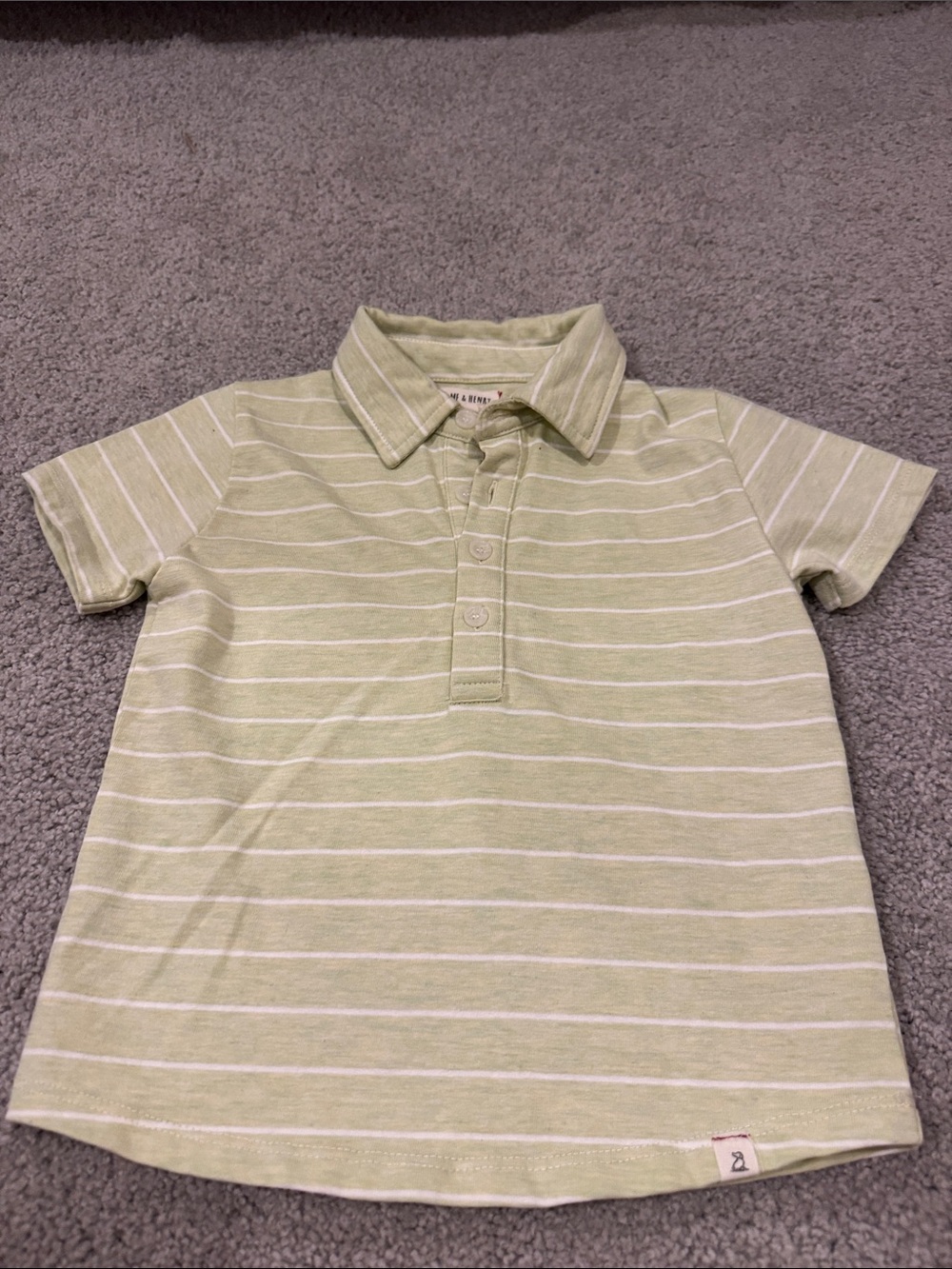 Boys' Light Green Striped Polo Shirt - Casual Cotton Blend